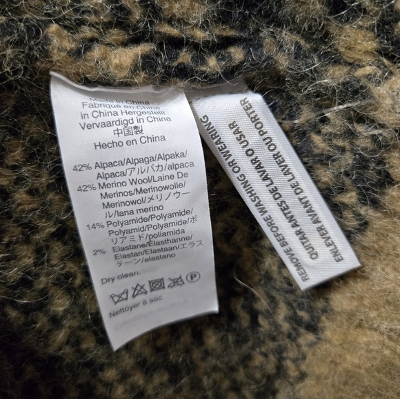 Madewell Alpaca Merino Wool Blend Leopard Print Crewneck Pullover Size: XL - Picture 2 of 6